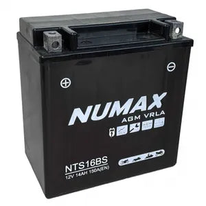 NTS16BS NUMAX AGM VRLA MOTORCYCLE BATTERY 12V 14AH