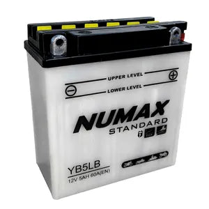 YB5L-B NUMAX MOTORCYCLE BATTERY 12V 5AH YB5LB